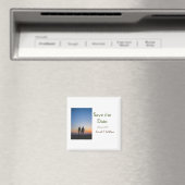 Aimant Photo classique blanc élégant typographie mariage (In Situ (Lave-vaisselle))