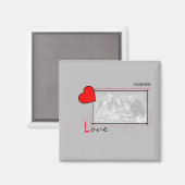 Aimant Photo Cœur Rouge Amour Éternel (Recto/Verso)