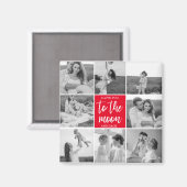 Aimant Photo Collage Couple Moderne & Citation De La Lune (Recto/Verso)