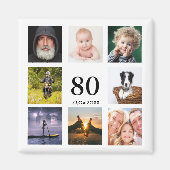 Aimant photo collage homme 80 ans (Devant)