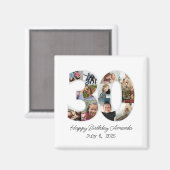 Aimant Photo Collage Number 30 - 30th Birthday (Recto/Verso)