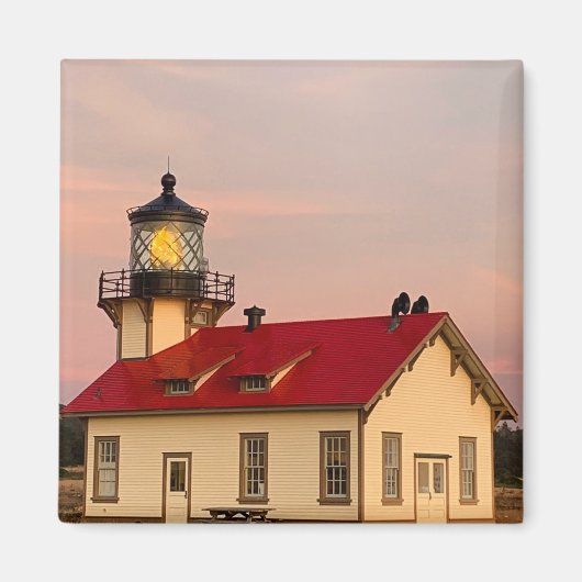 Aimant Photo coucher de soleil du phare de Mendocino (Devant)