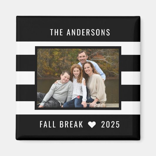 Aimant photo couleur éditable à rayures modernes p (Devant)