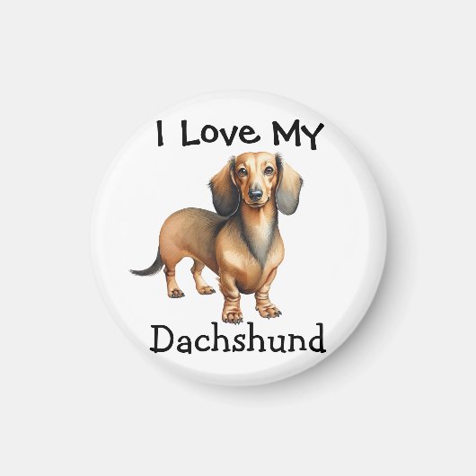 Aimant  Photo Dachshund Brown Pet  Personalize (Devant)