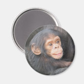 Aimant Photo de bébé chimpanzé mignon (Recto/Verso)