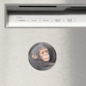 Aimant Photo de bébé chimpanzé mignon (In Situ (Lave-vaisselle))