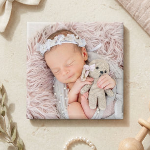 Aimant Photo de bébé nouveau-né simple moderne personnali