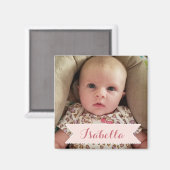 Aimant Photo de bébé personnalisée et nom de l'image Magn (Recto/Verso)