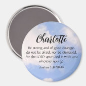 Aimant Photo de Blue Sky Be Not Afraid Bible Verse Nom (Recto/Verso)
