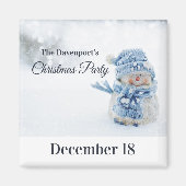 Aimant Photo de bonhomme de neige mignon pour Noël, Enreg (Devant)
