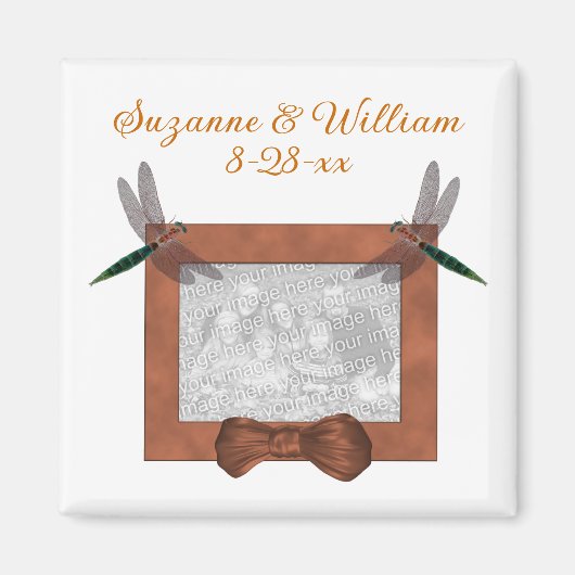 Aimant Photo de cadeau de mariage libellules (Devant)