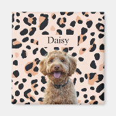 Aimant Photo de chien Empreinte de léopard personnalisée (Devant)