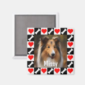 Aimant Photo de chien personnalisée Photo et nom personna (Recto/Verso)