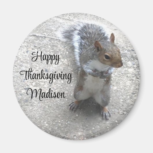 Aimant Photo de Cute Little Squirrel avec Queue Fluffy (Devant)