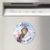 Aimant Photo de famille de texte courbe noir et blanc (In Situ (Lave-vaisselle))