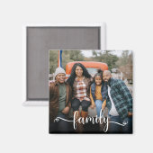 Aimant Photo de famille en écriture script (Recto/Verso)