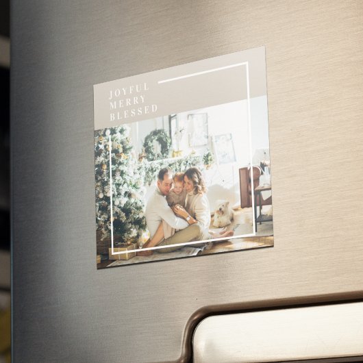 Aimant Photo de famille moderne | Joyeux Joyeux Joyeux Bé