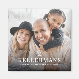 Aimant Photo de famille personnalisée avec nom