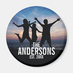 Aimant Photo de famille personnalisée avec nom de famill