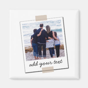 Aimant Photo de famille personnalisée et texte personnali