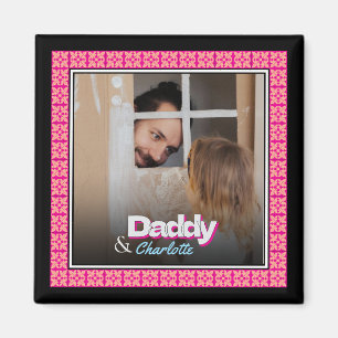 Aimant Photo de famille personnalisée - Papa, Fille