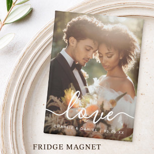 Aimant Photo de fiançailles de mariage amour noms de coup