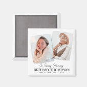 Aimant Photo de la faveur funéraire commémorative (Recto/Verso)