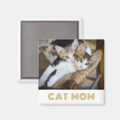 Aimant Photo de la maman chat moderne (Recto/Verso)