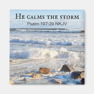Aimant Photo de la mer tempétueuse Il calme la tempête Bi