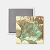 Aimant Photo de la nature en pierre brune quartz verte (Recto/Verso)