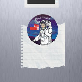 Aimant Photo de l'astronaute du drapeau bleu de l'espace