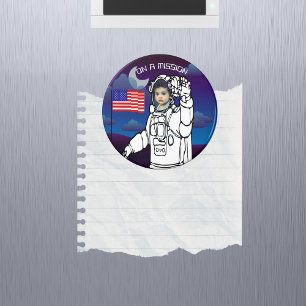 Aimant Photo de l'astronaute du drapeau bleu de l'espace 