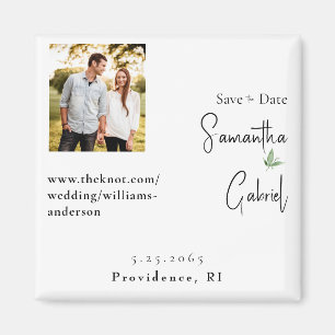 Aimant Photo de mariage blanc Save the Date