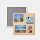 Aimant Photo de mémoire de vacances familiales (Recto/Verso)