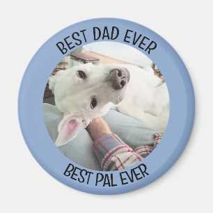 Aimant Photo de mignon chien avec Best Dad Pal Denim Blue