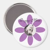 Aimant Photo de mignon chien chiot dans cadre de fleurs v (Recto/Verso)