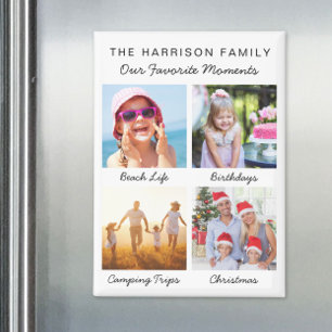 Aimant Photo de moments préférés en famille personnalisée