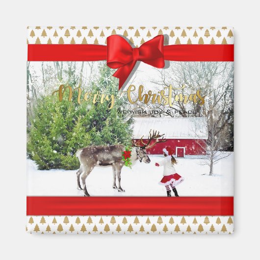 Aimant Photo de Noël Joie et Paix (Devant)