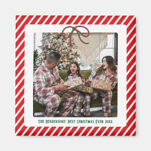 Aimant Photo de Noël Moderne de Famille Festive