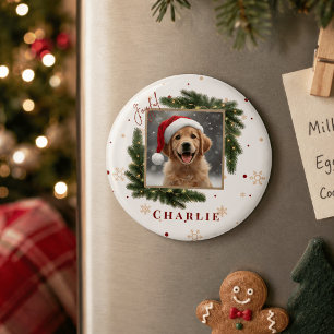 Aimant Photo de Noël personnalisé pour animaux de compagn