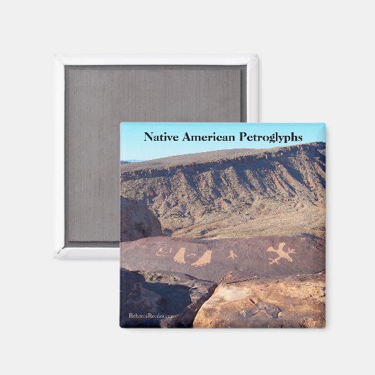 Aimant Photo de Petroglyphes amérindiens (Recto/Verso)