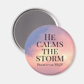 Aimant Photo de Pink Sky Il calme la verse de la Bible te (Recto/Verso)