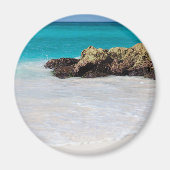 Aimant Photo de plage de sable de l'océan Azur (Devant)