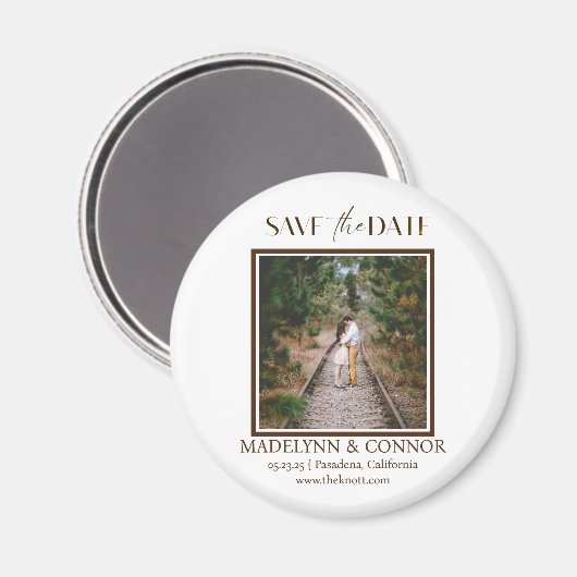 Aimant Photo de script lisse Enregistrer l'aimant de date (Recto/Verso)