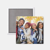 Aimant Photo de superposition de script de famille (Recto/Verso)
