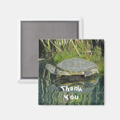 Aimant Photo de tortue Merci avec réflexion Nature (Recto/Verso)