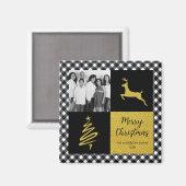 Aimant Photo de vacances en or de Buffalo noir et blanc (Recto/Verso)