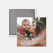 Aimant Photo de vacances Lettrée Main Joy (Recto/Verso)