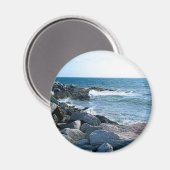 Aimant Photo de Wavy Atlantic Ocean Blue (Recto/Verso)