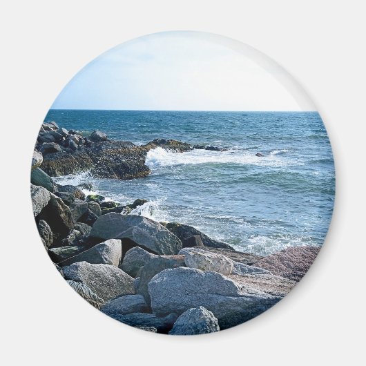 Aimant Photo de Wavy Atlantic Ocean Blue (Devant)